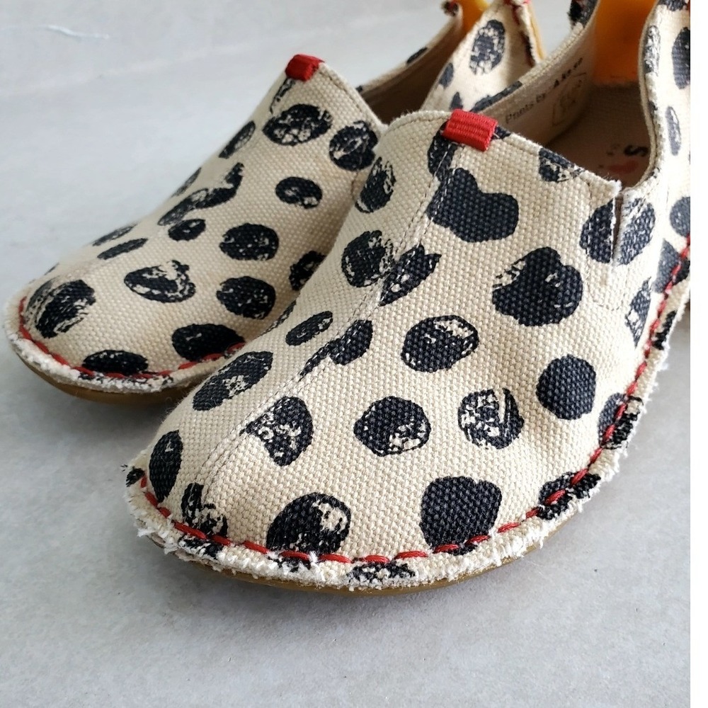 Vivobarefoot Soul of Africa Kids Shoes Cream Black Polka Dot Slip On EUR 31K